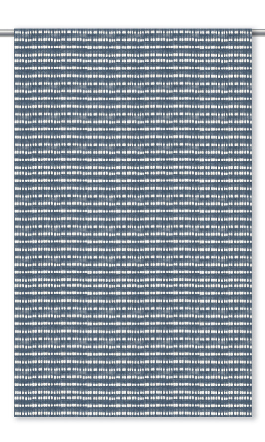 Shibori-Effect Striped Home Decor Fabric By the Yard (Navy Blue/ White)