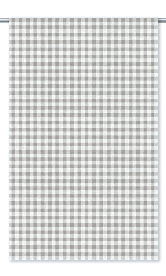 Gingham Check Home Decor Fabric By the Yard (Soft Gray/ White)