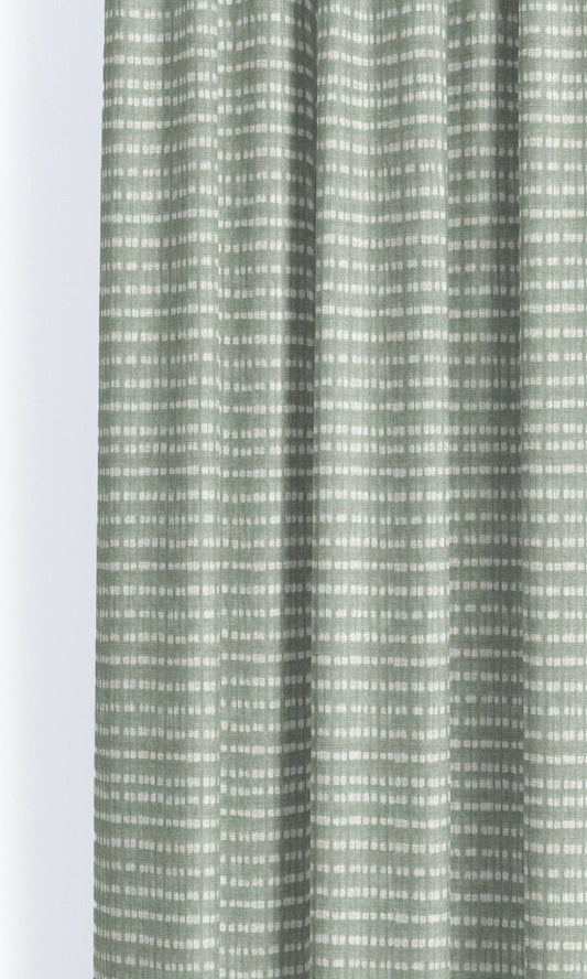 Shibori-Effect Striped Drapery (Seafoam Green/ Duck Egg Blue)