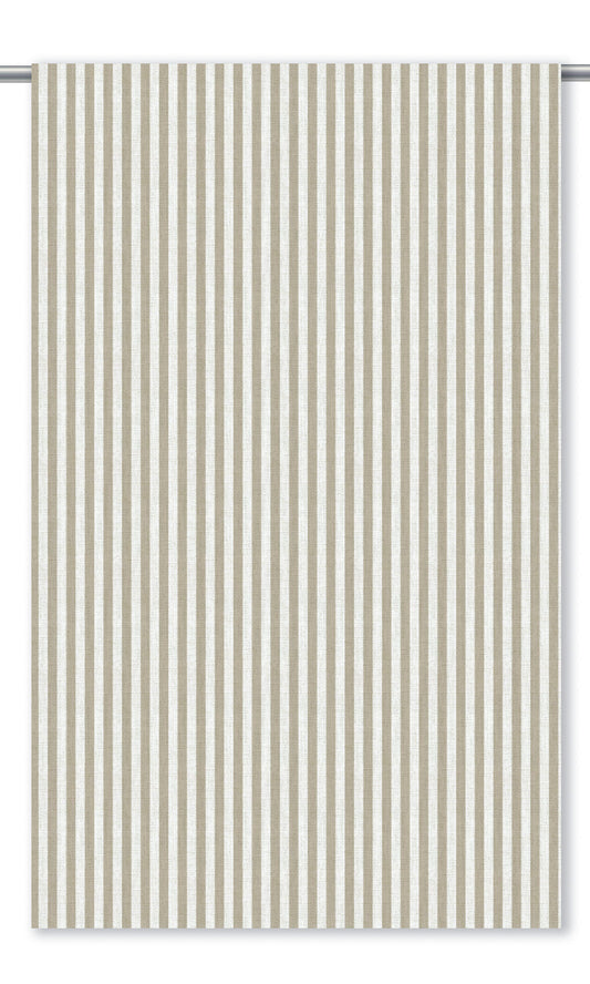 Candy Striped Home Decor Fabric Sample (Wheat Beige/ White)