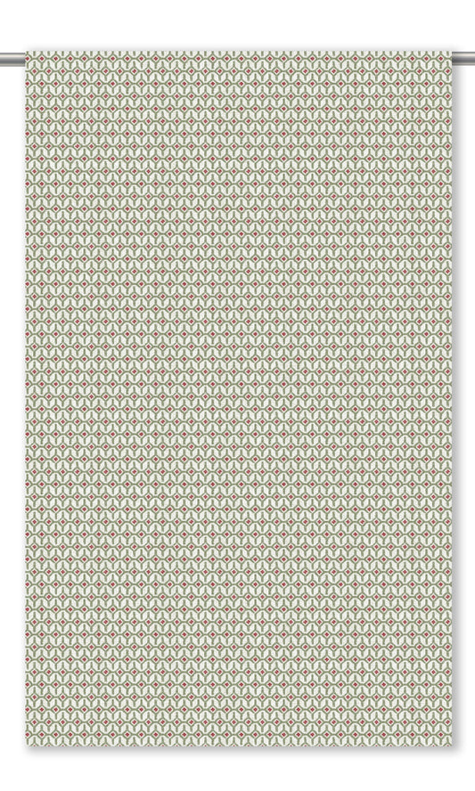 Lattice Print Home Decor Fabric By the Yard (Pickle Green/Maroon Red)