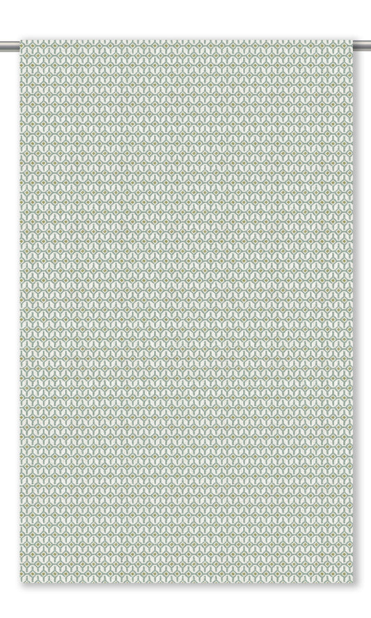 Lattice Print Window Blinds (Cadet Blue/Moss Green)