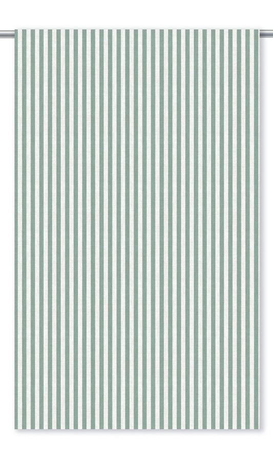 Candy Striped Home Decor Fabric By the Yard (Aqua Blue/ White)