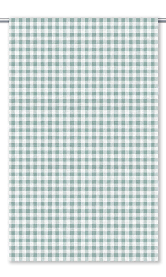 Gingham Check Home Decor Fabric By the Yard (Aqua Blue/ White)