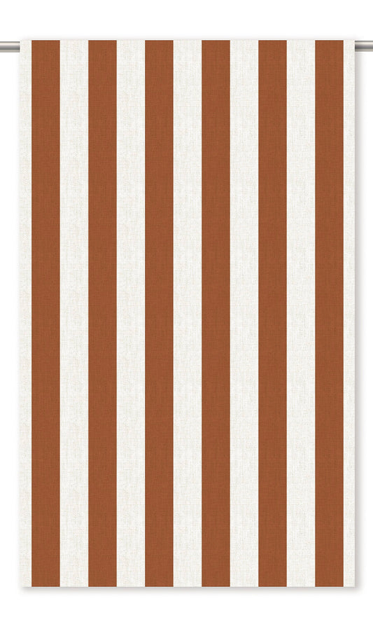 Awning Striped Drapes (Burnt Orange/ Terracotta Red)