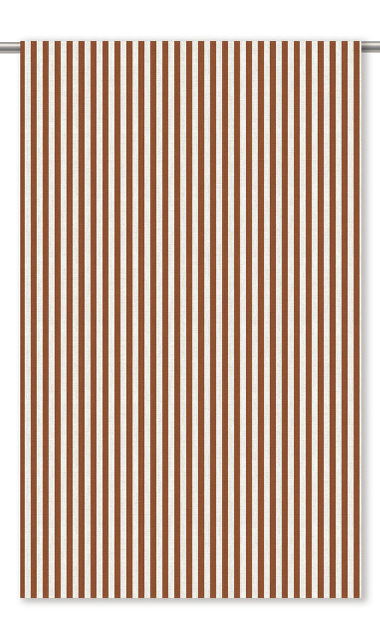 Candy Striped Home Decor Fabric By the Yard (Burnt Orange/ Terracotta Red)