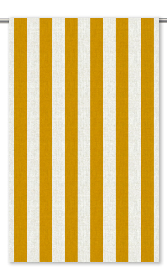 Awning Striped Home Decor Fabric Sample (Ochre Yellow/ White)
