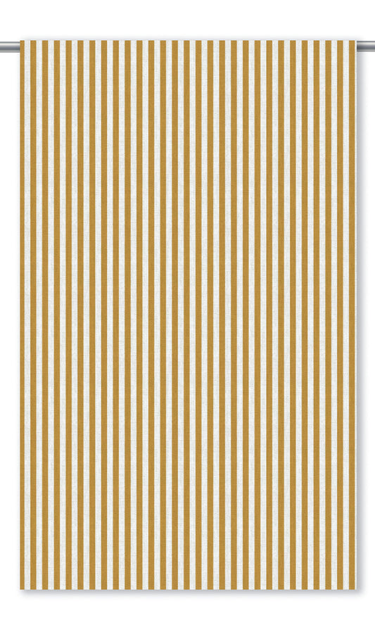Candy Striped Home Decor Fabric By the Yard (Ochre Yellow/ White)