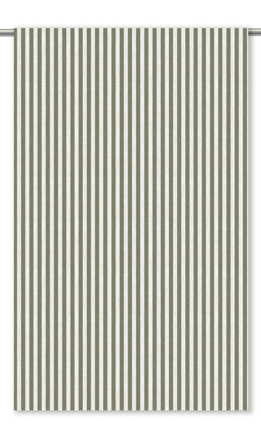 Candy Striped Home Decor Fabric Sample (Sage Green/ White)
