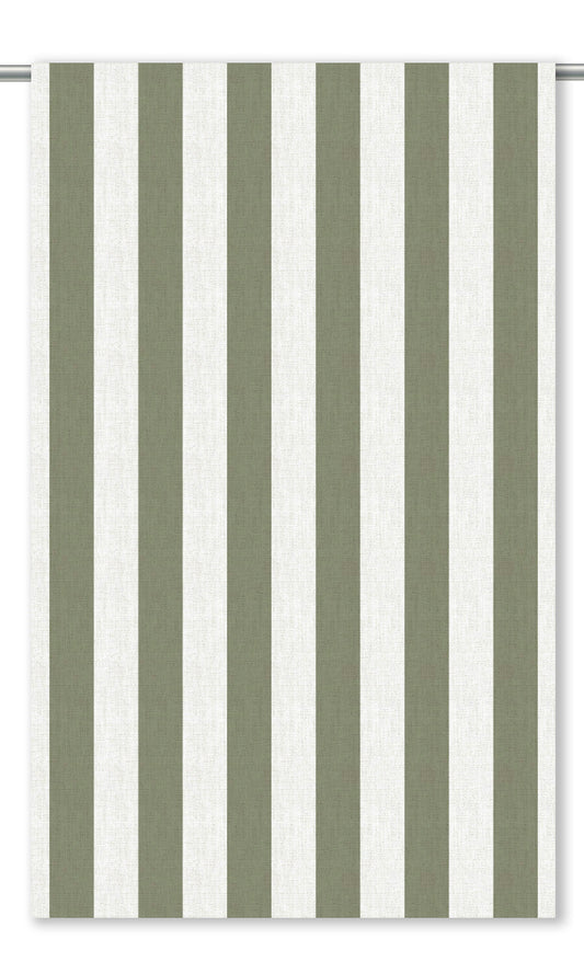 Awning Striped Home Decor Fabric By the Yard (Sage Green/ White)