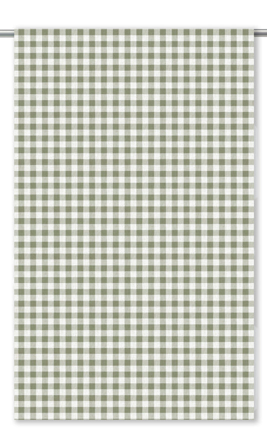 Gingham Check Home Decor Fabric By the Yard (Sage Green/ White)