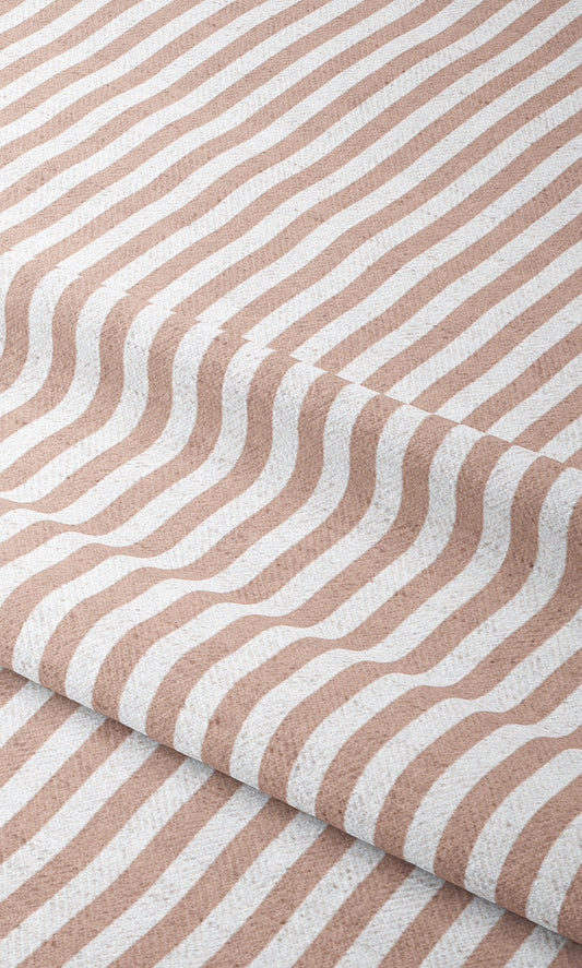 Candy Striped Home Decor Fabric By the Yard (Blush Pink/ White)