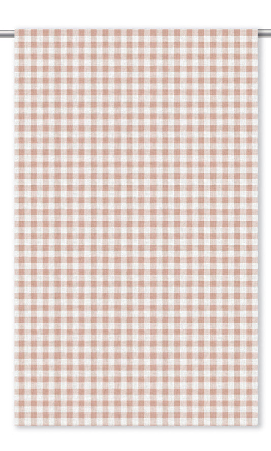 Gingham Check Home Decor Fabric By the Yard (Blush Pink/ White)