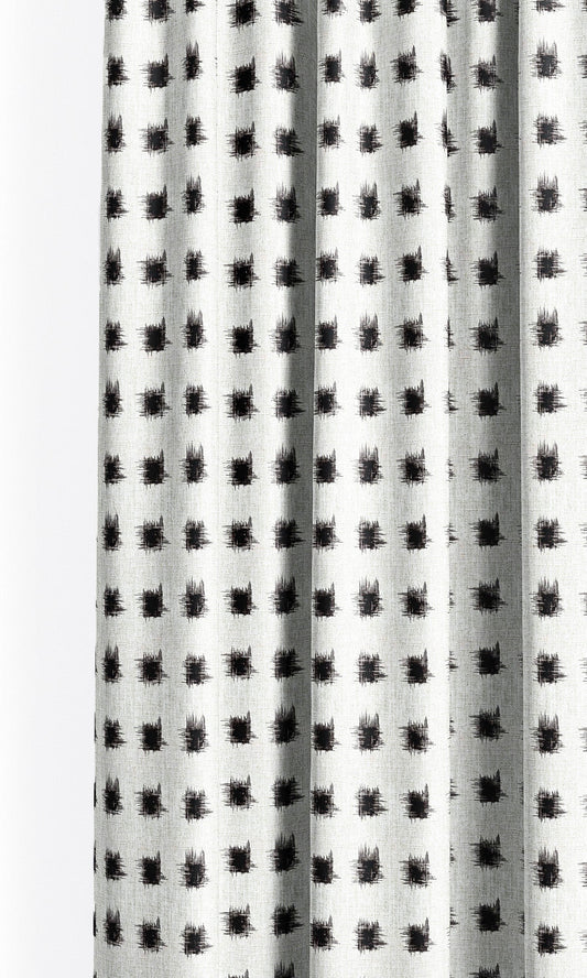 Abstract Checkered Window Curtains (Black & White)