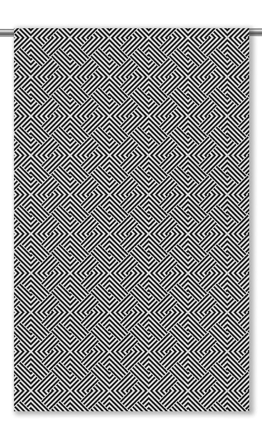 Abstract Checkered Home Decor Fabric By the Yard (Black & White)