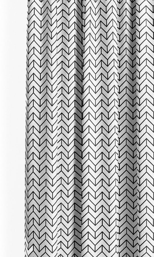 Arrow Striped Curtain Panels (Black & White)