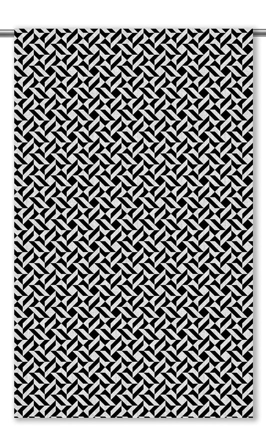 Geometric Print Home Decor Fabric Sample (Black & White)