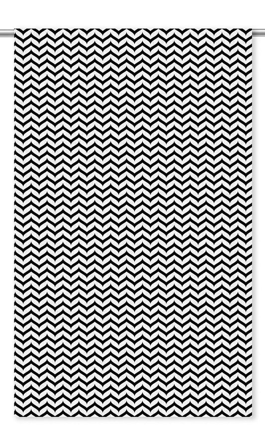 Chevron Striped Home Decor Fabric Sample (Black & White)