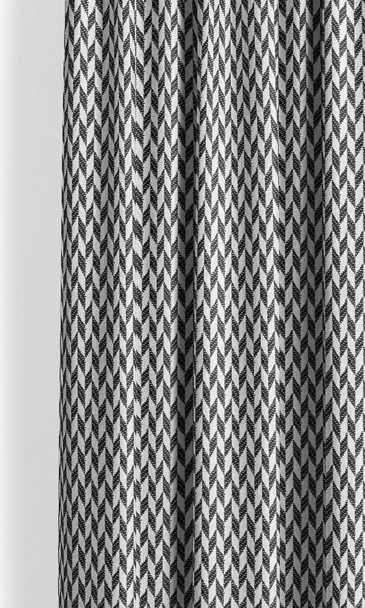 Abstract Geometric Window Curtains (Black & White)