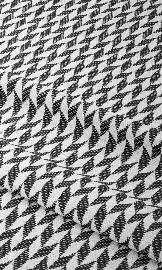 Houndstooth Check Roman Shades (Black & White) Extra Long Short Wide