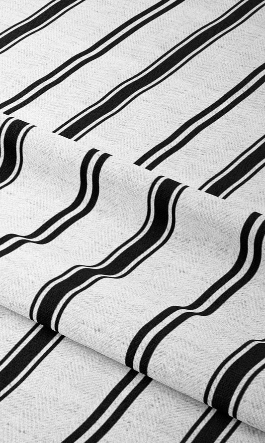 Ticking Stripe Curtain Panels (Black & White)