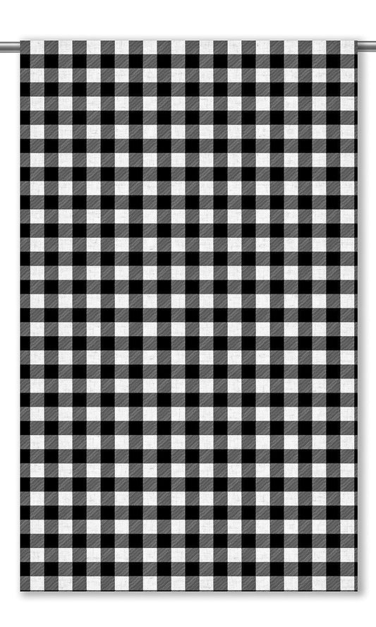 Small Buffalo/ Gingham Check Home Decor Fabric Sample (Black & White)