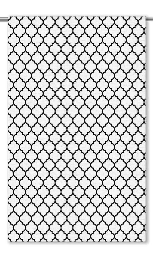 Moroccan Trellis Home Decor Fabric By the Yard (Black & White)