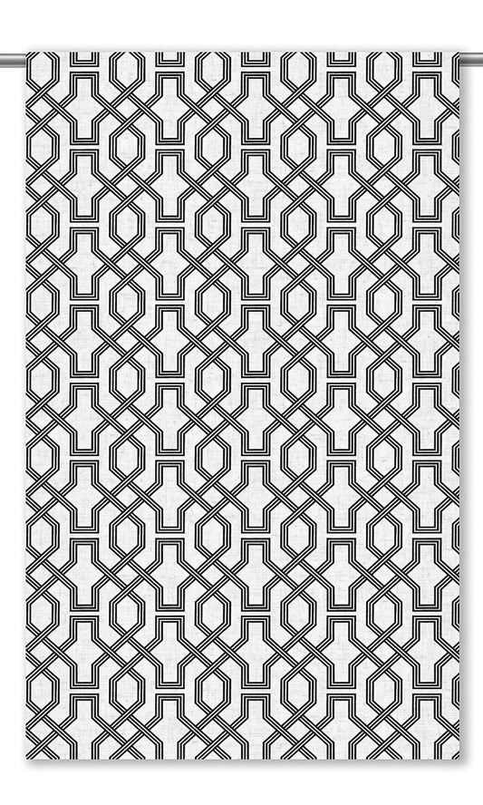 Trellis Pattern Home Decor Fabric Sample (Black & White)