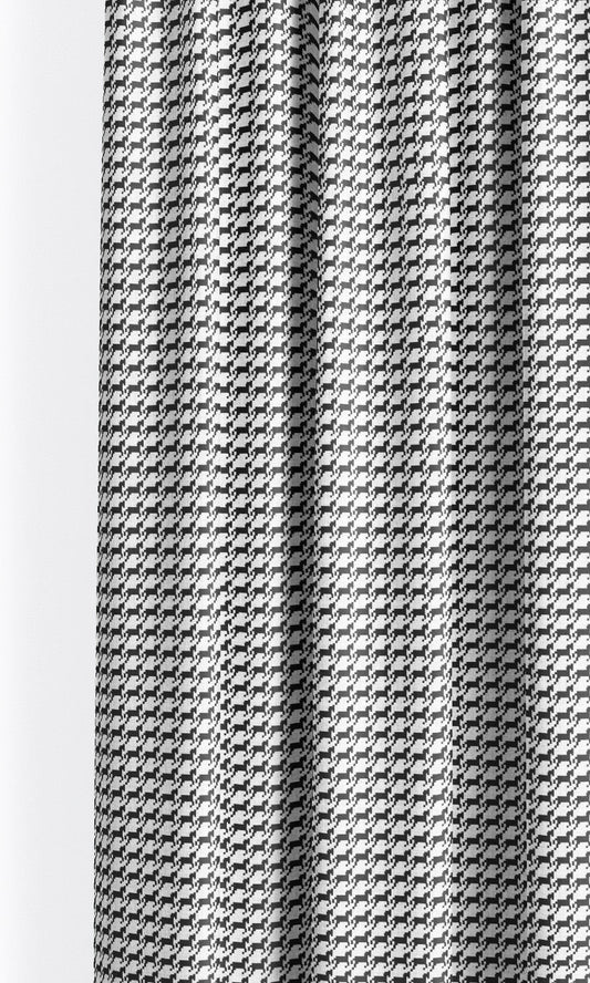 Pixel Horse Print Home Decor Fabric Sample (Black & White)