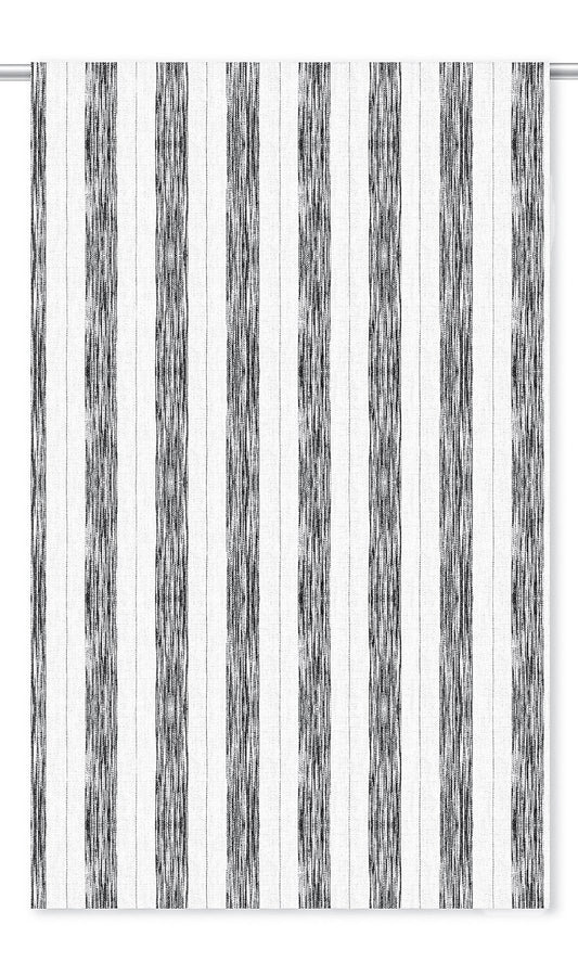Faded-Effect Striped Home Decor Fabric Sample (Black & White)