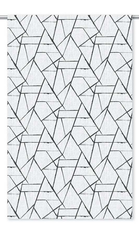 Abstract Line Print Home Decor Fabric Sample (Black & White)