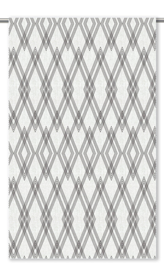 Lattice Print Home Decor Fabric Sample (Black & White)