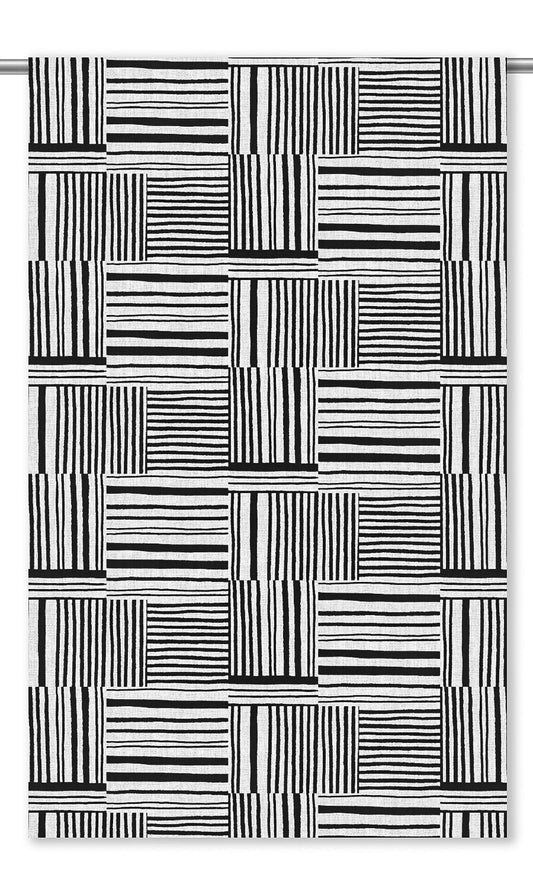 Picasso Faces Print Home Decor Fabric By the Yard (Black & White)