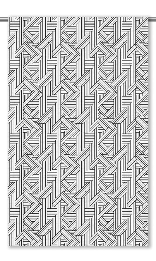 Lattice Print Home Decor Fabric By the Yard (Black & White)