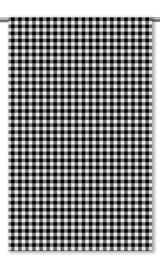 Gingham Check Home Decor Fabric By the Yard (Black/ White)