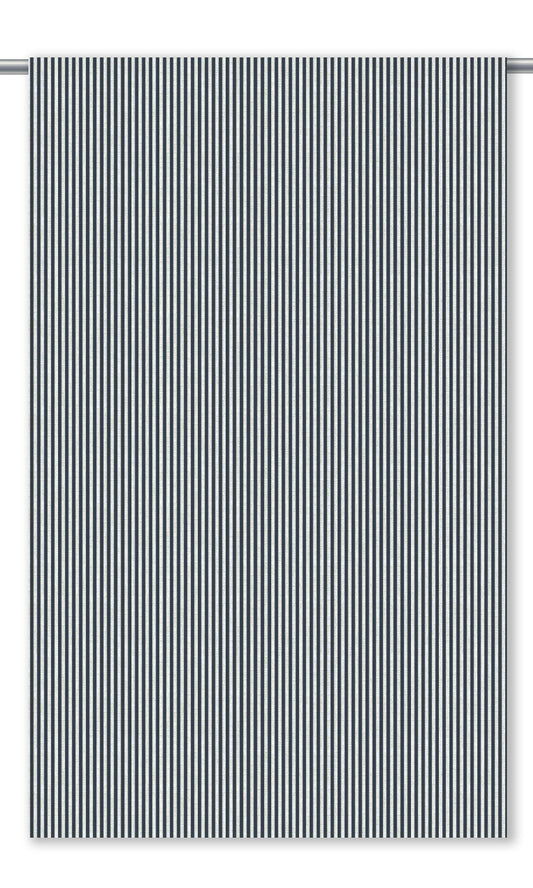 Candy Striped Home Decor Fabric Sample (Midnight Blue/ White)