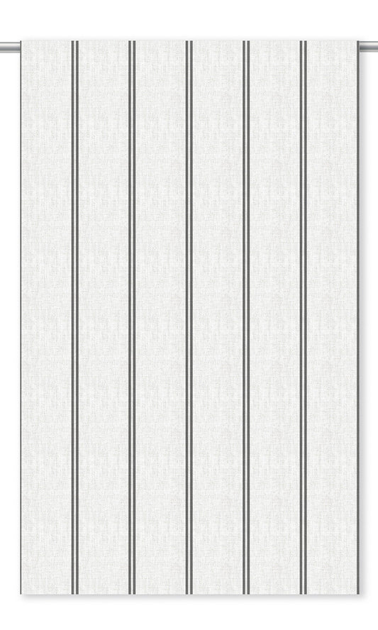 Grainsack Striped Fabric Blinds (Charcoal Gray/ Milky White)