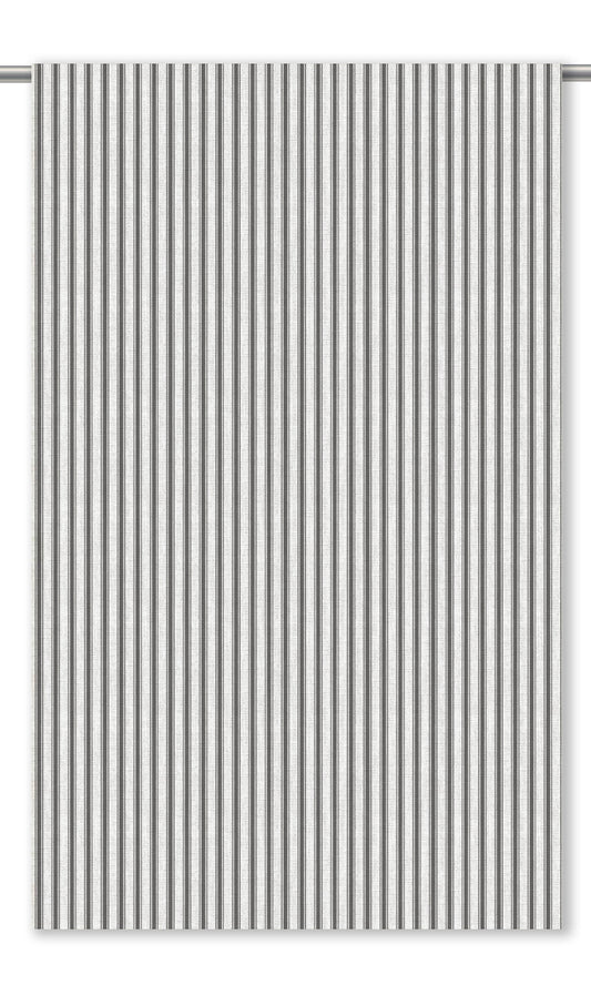 Ticking Stripe Home Decor Fabric By the Yard (Charcoal Gray/ White)
