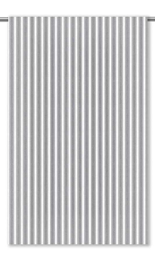 Ticking Stripe Window Drapes (Gray/ White)