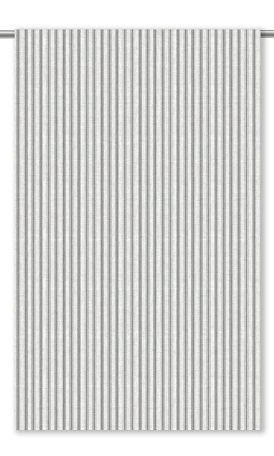 Ticking Stripe Home Decor Fabric Sample (Gray/ White)