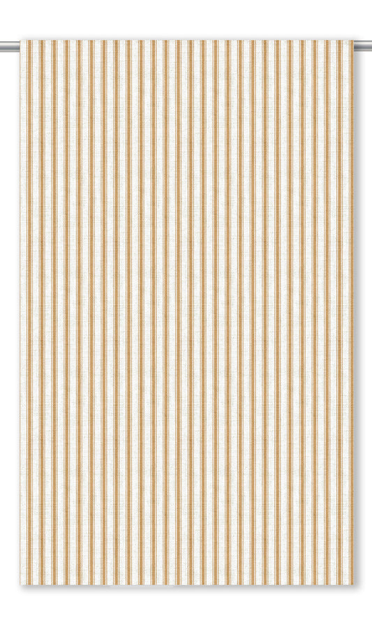 Ticking Stripe Home Decor Fabric By the Yard (Ochre Yellow/ White)