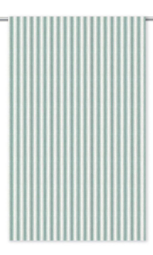 Ticking Stripe Home Decor Fabric Sample (Turquoise Blue/ White)