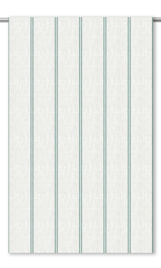 Grainsack Striped Home Decor Fabric Sample (Turquoise Blue/ Milky White)