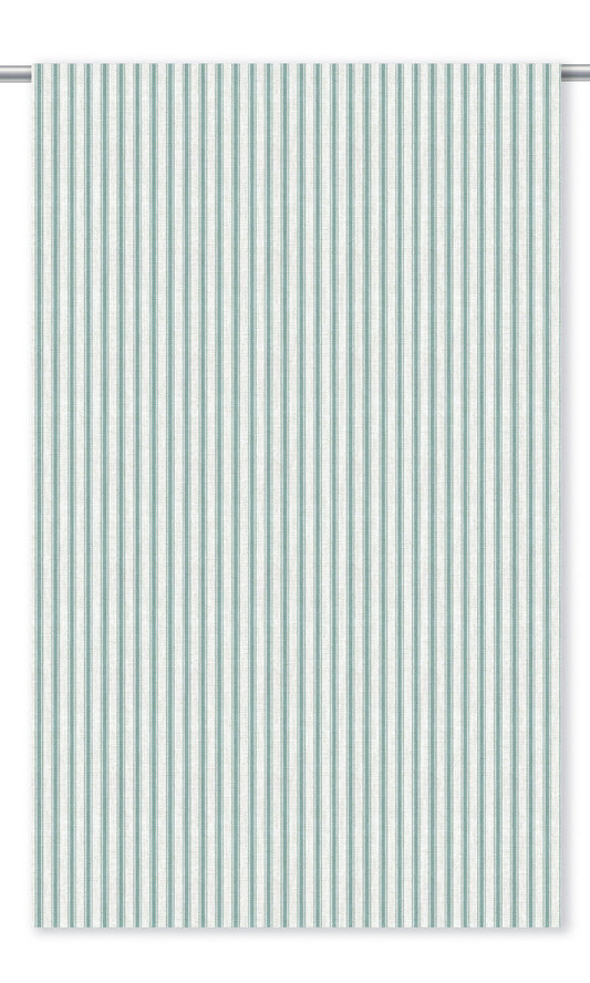 Ticking Stripe Drapes (Turquoise Blue/ White)