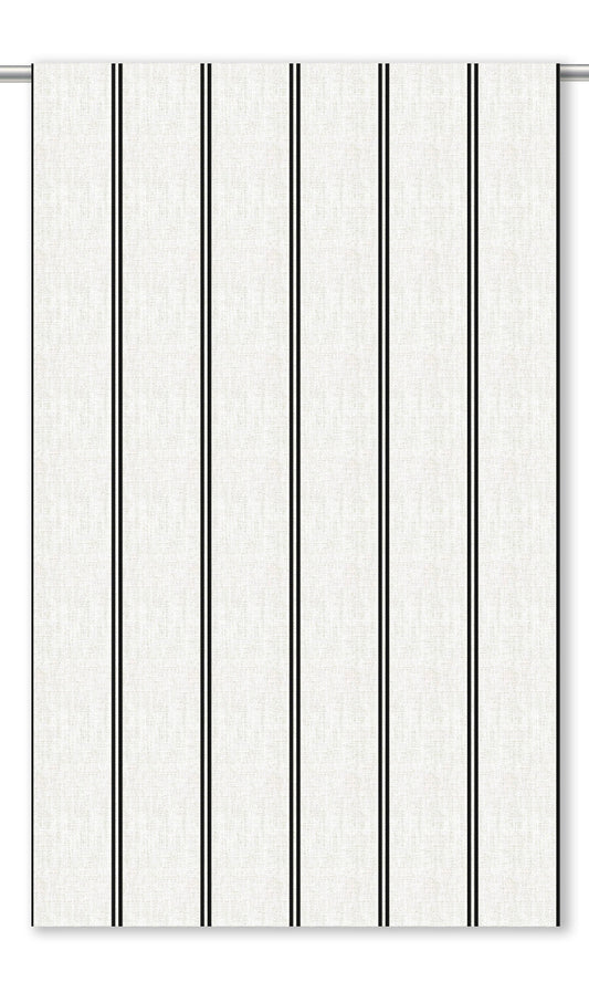 Grainsack Striped Home Decor Fabric Sample (Black/ Milky White)