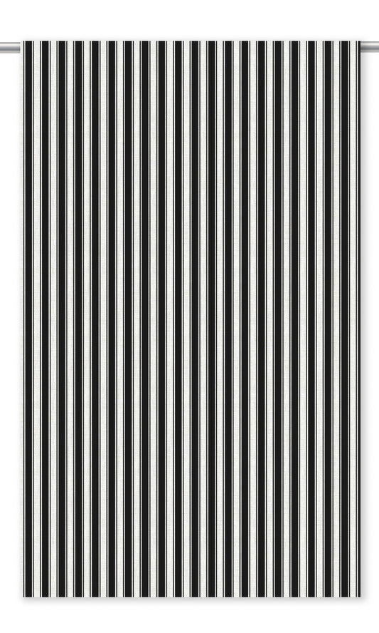 Ticking Stripe Home Decor Fabric Sample (Black/ White)