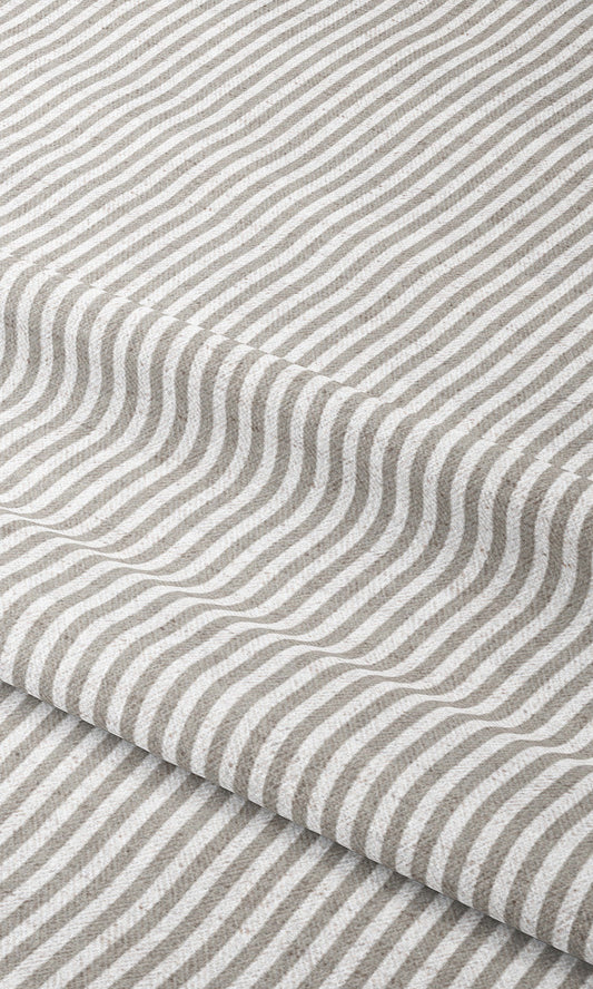 Candy Striped Window Curtains (Gray/ White)