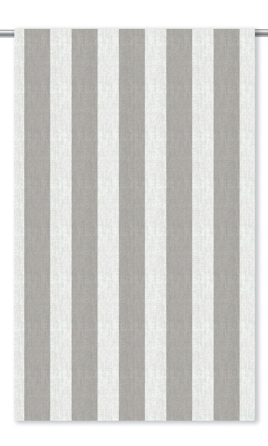 Awning Striped Home Decor Fabric Sample (Gray/ White)