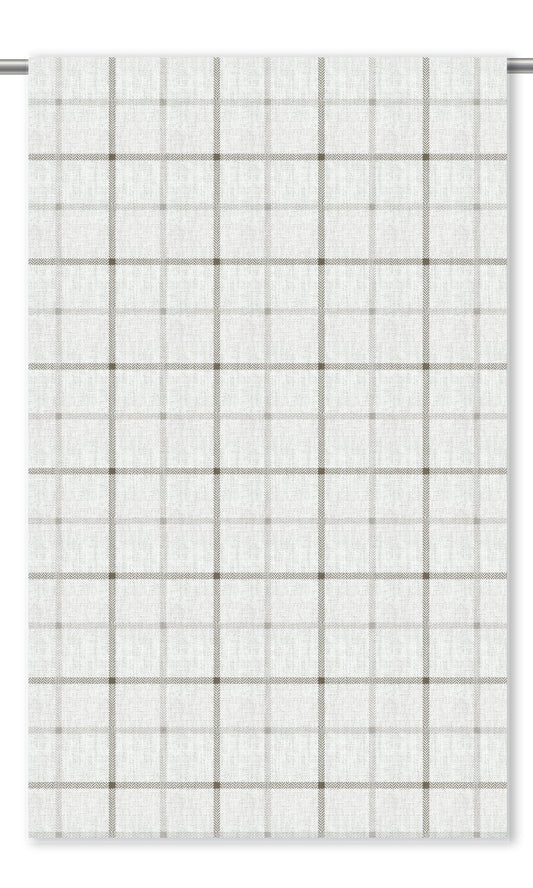 Windowpane Check Roman Blinds (Eggshell White/ Cedar Brown )