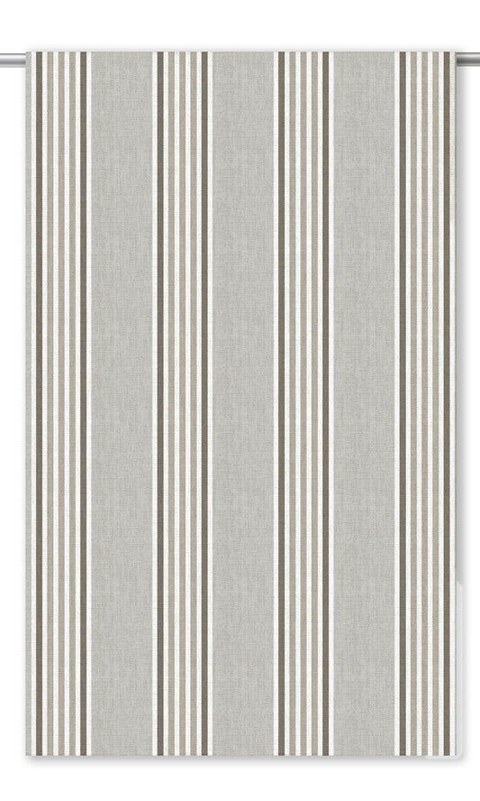Regency Striped Home Decor Fabric By the Yard (Pale Gray/ Cedar Brown)